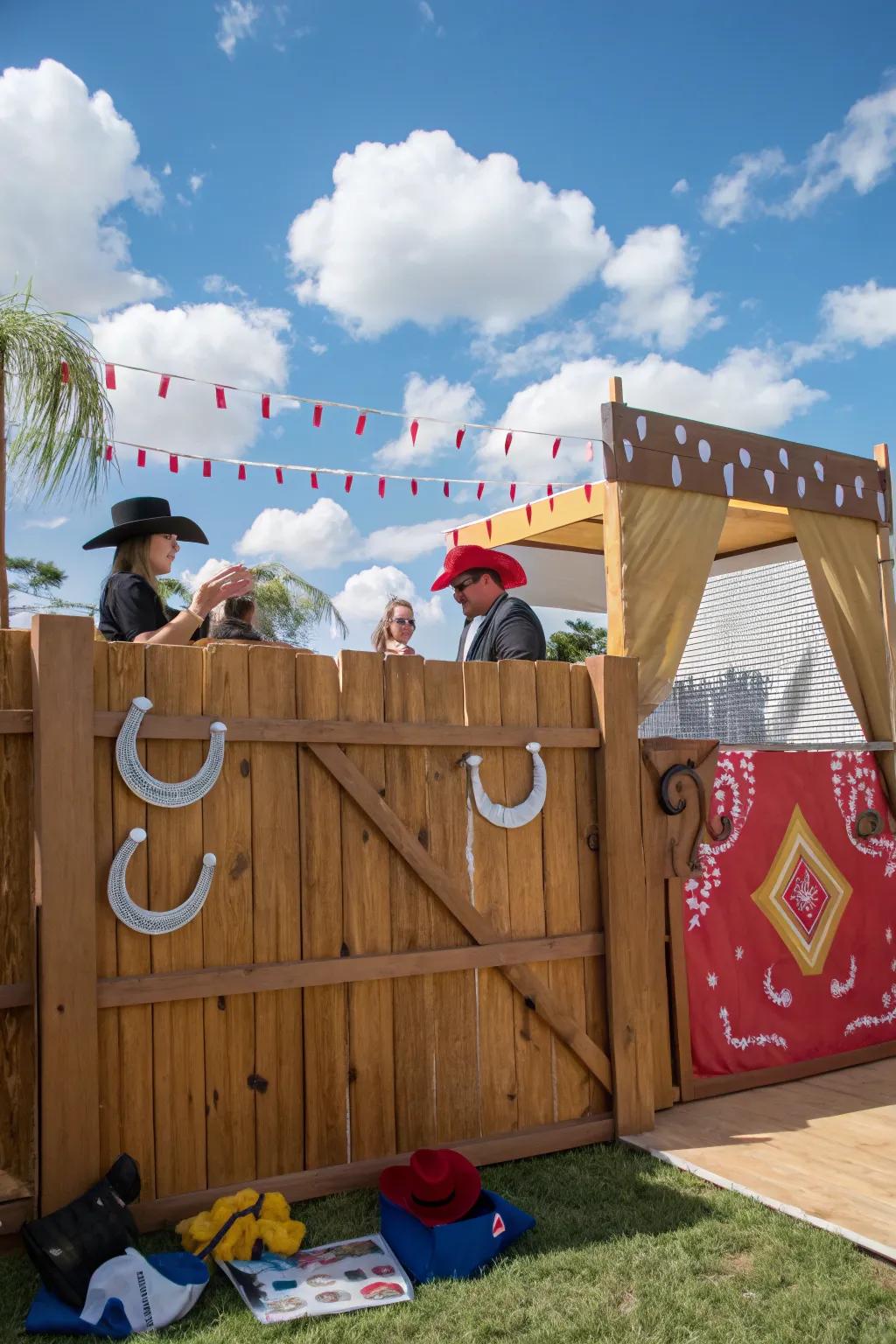 A wild west backdrop provides the ideal setting for amusement and unforgettable photographs.