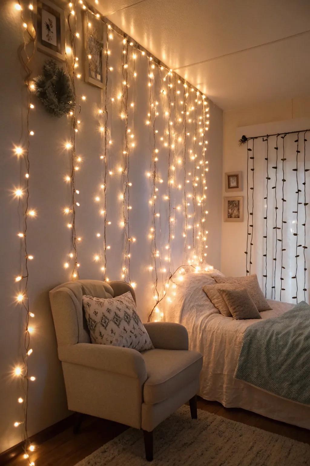 Accent design integrated with sparkle lights.