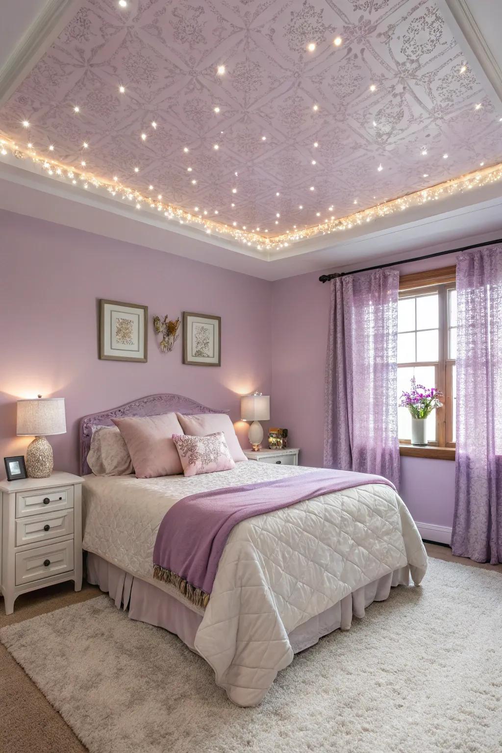 Ornamental ceiling introduces an unexpected twist.