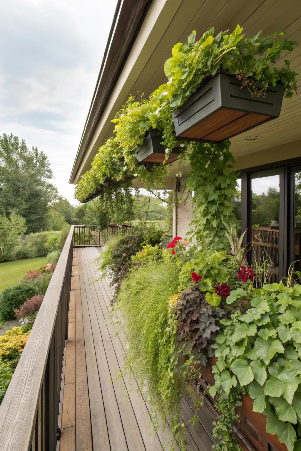 Fascia with integrated soil bedding brings nature closer to your living space.