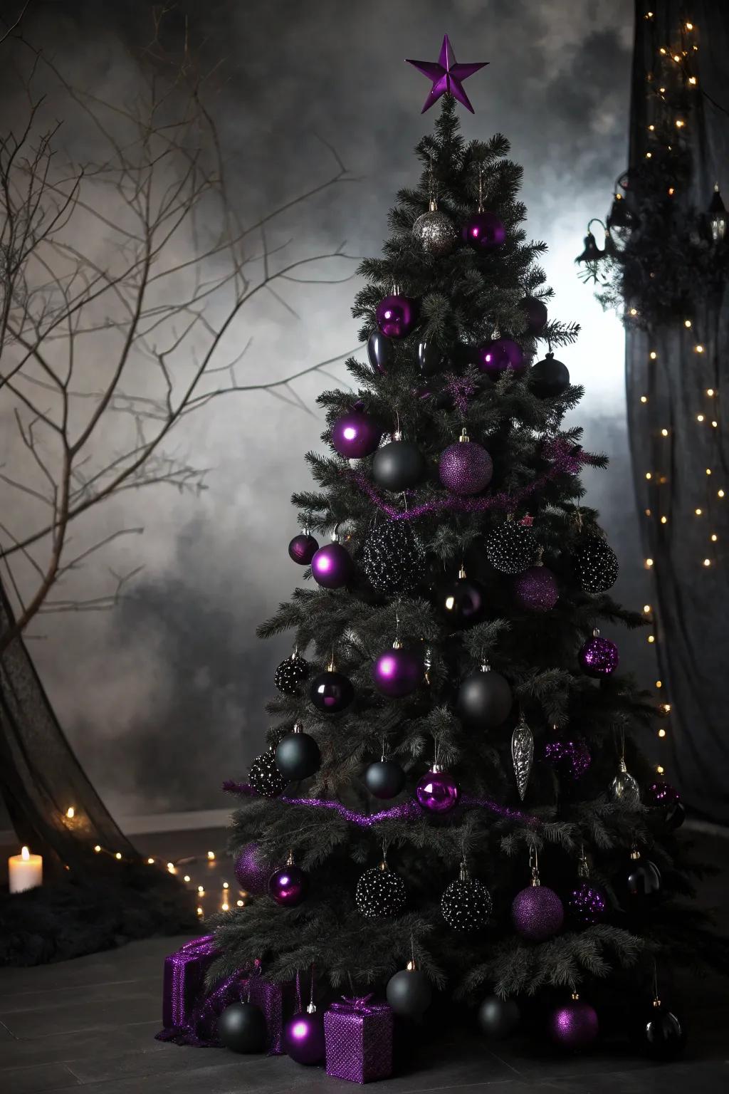 An ebony fir using a theatrical gothic theme.