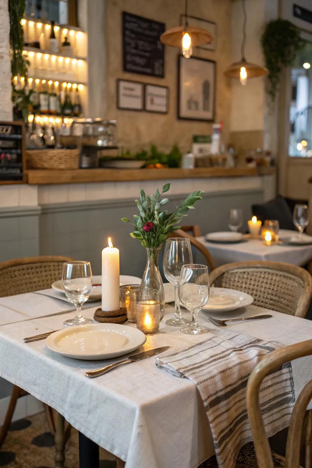 A relaxed cafe vibe featuring understated table items for a laid-back setting.