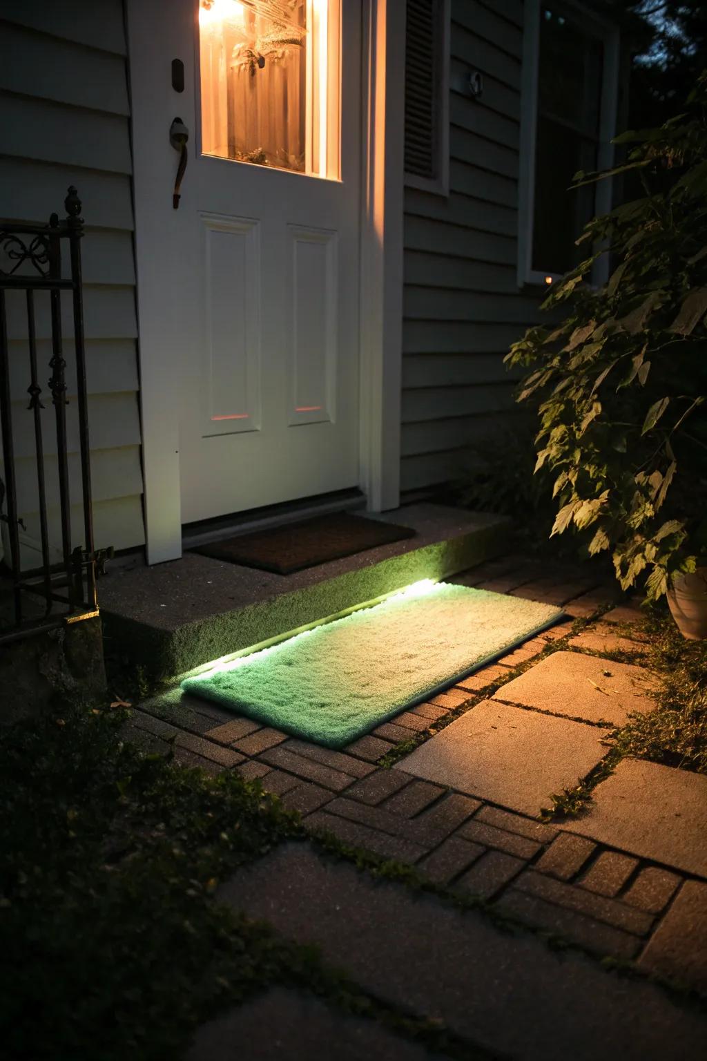 Glow-in-the-dark doormats add fun and function to night-time entrances