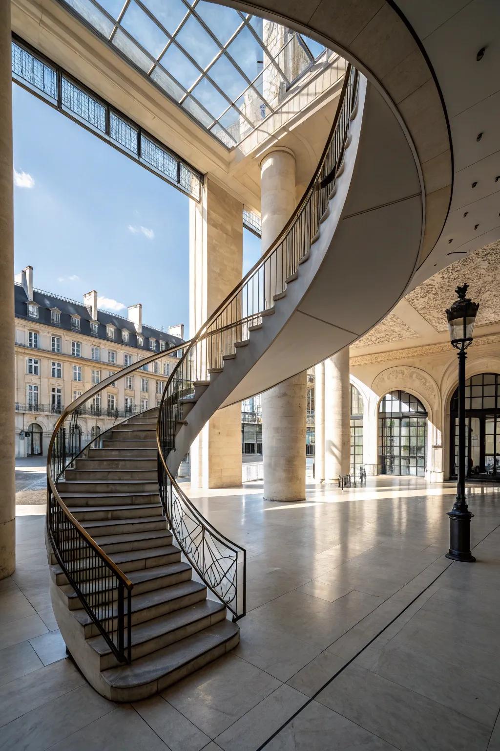 A designer staircase acting as a piece of art.