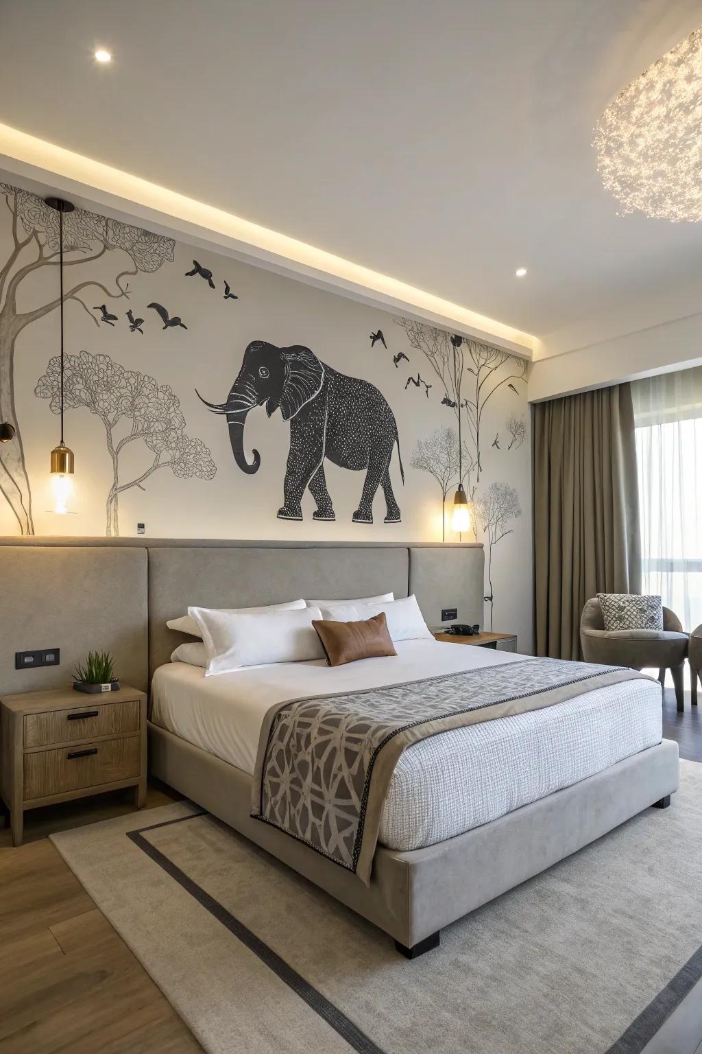 Pachyderm wall stickers provide a quick and impactful decor update.