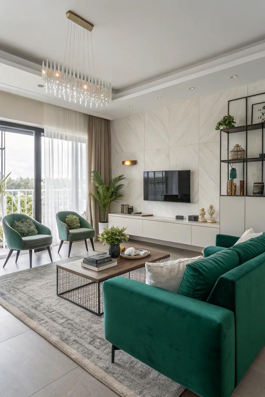 Minimalist strategy employing subtle forest vibrancy accents.