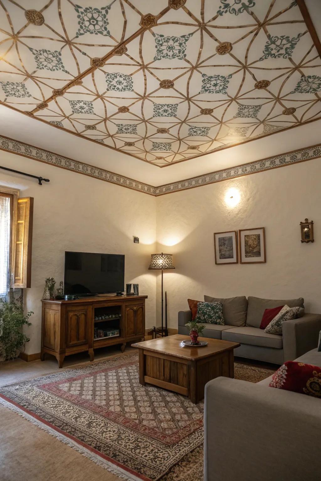 Surprise people with a decorated ceiling.