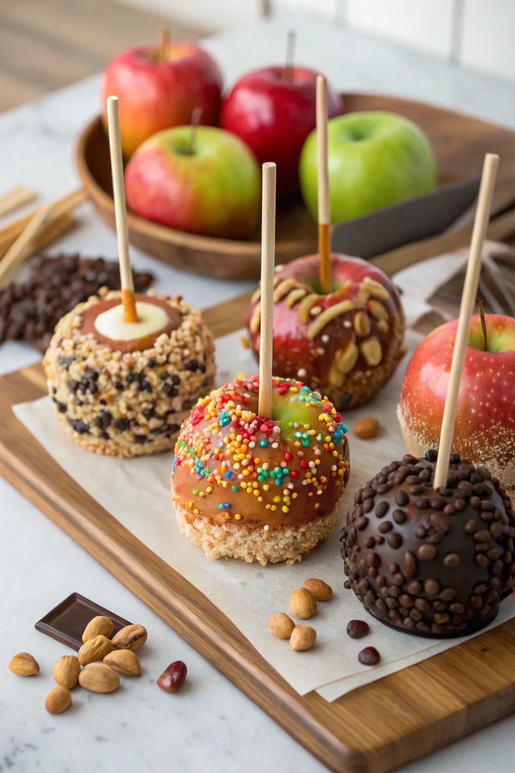 Caramel apple bar for a birthday.