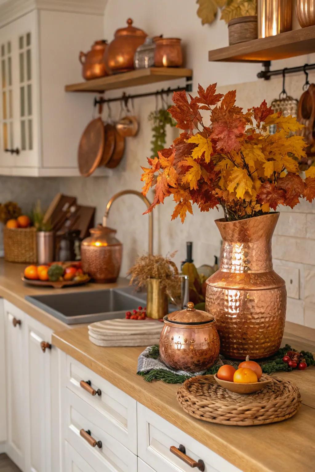 Elevate your autumn decor using bronze components.