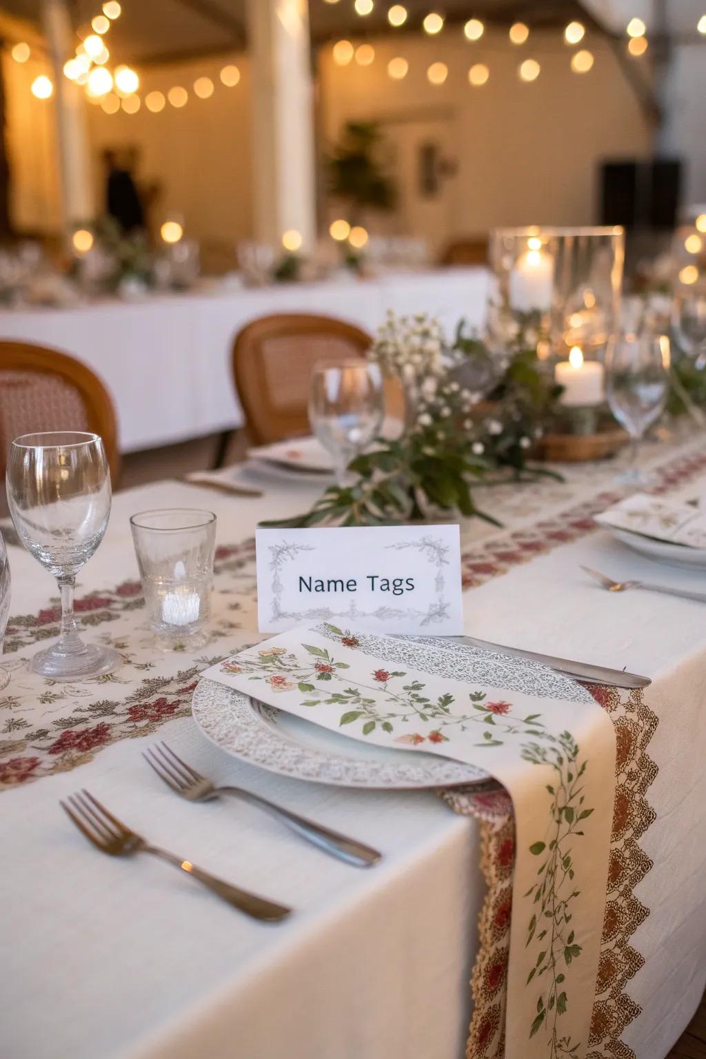 Personalized spot markers inject a welcoming touch.