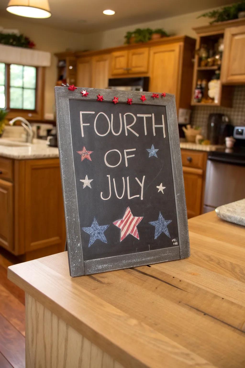 A pleasurable progression to the Fourth of July on a slate.