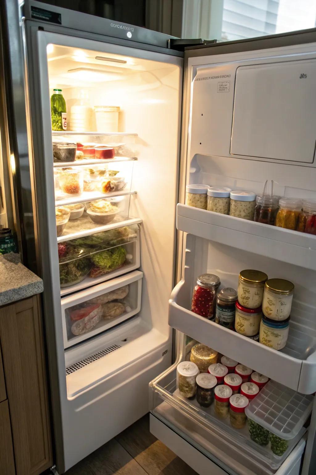 A rotating tray keeps small items within easy reach.