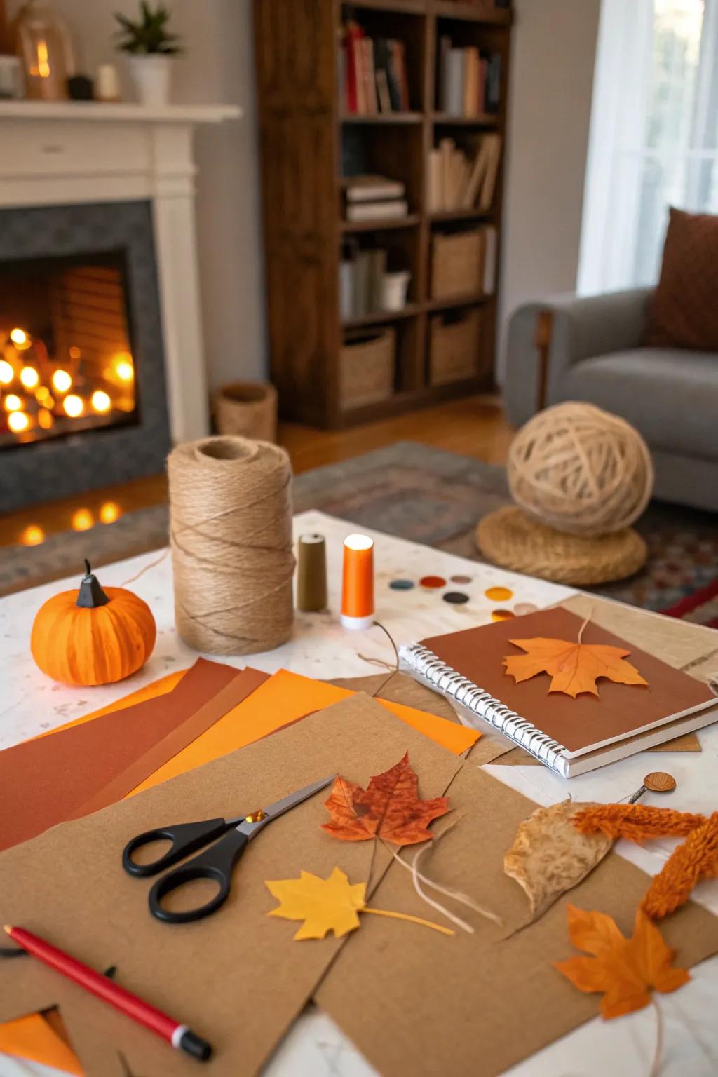 A creative personalized craft corner for Friendsgiving guests.