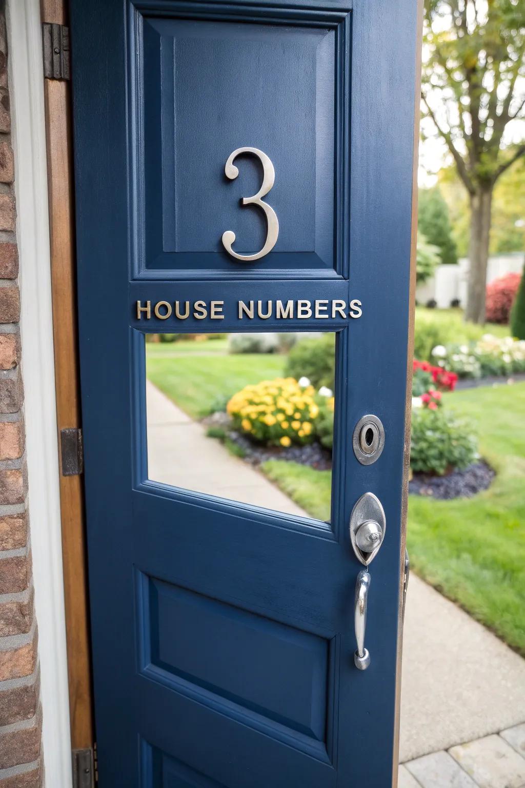 Stylish residence digits infuse a personal imprint.