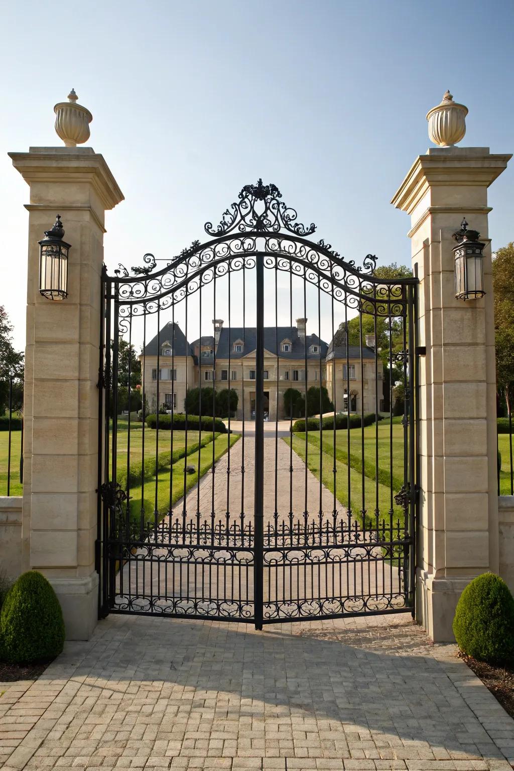 Make a grand entrance with a bold statement gate.