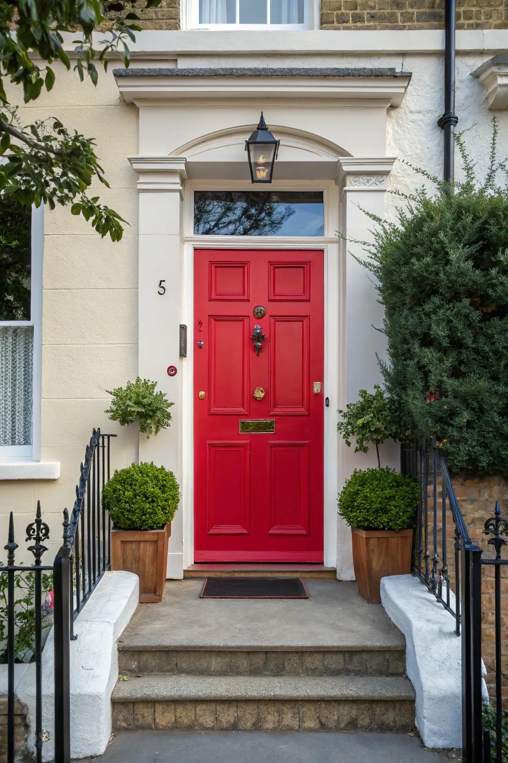 A bold front entrance hue generating a statement.