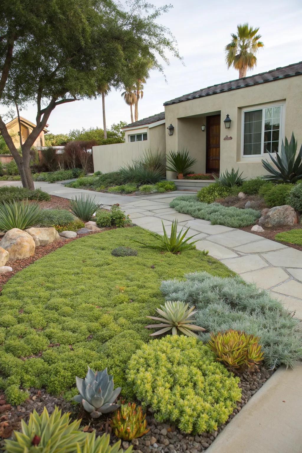 Drought-tolerant ground cover offering a lush, low-water alternative to grass.