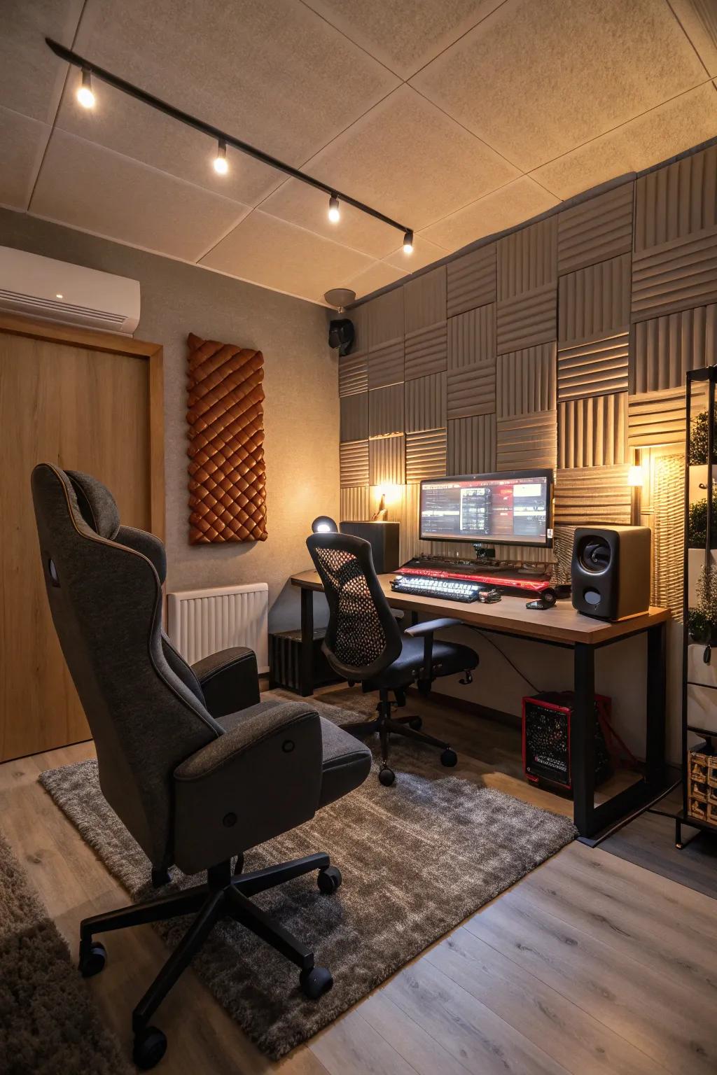 Concentrate on the game with a soundproofed area.