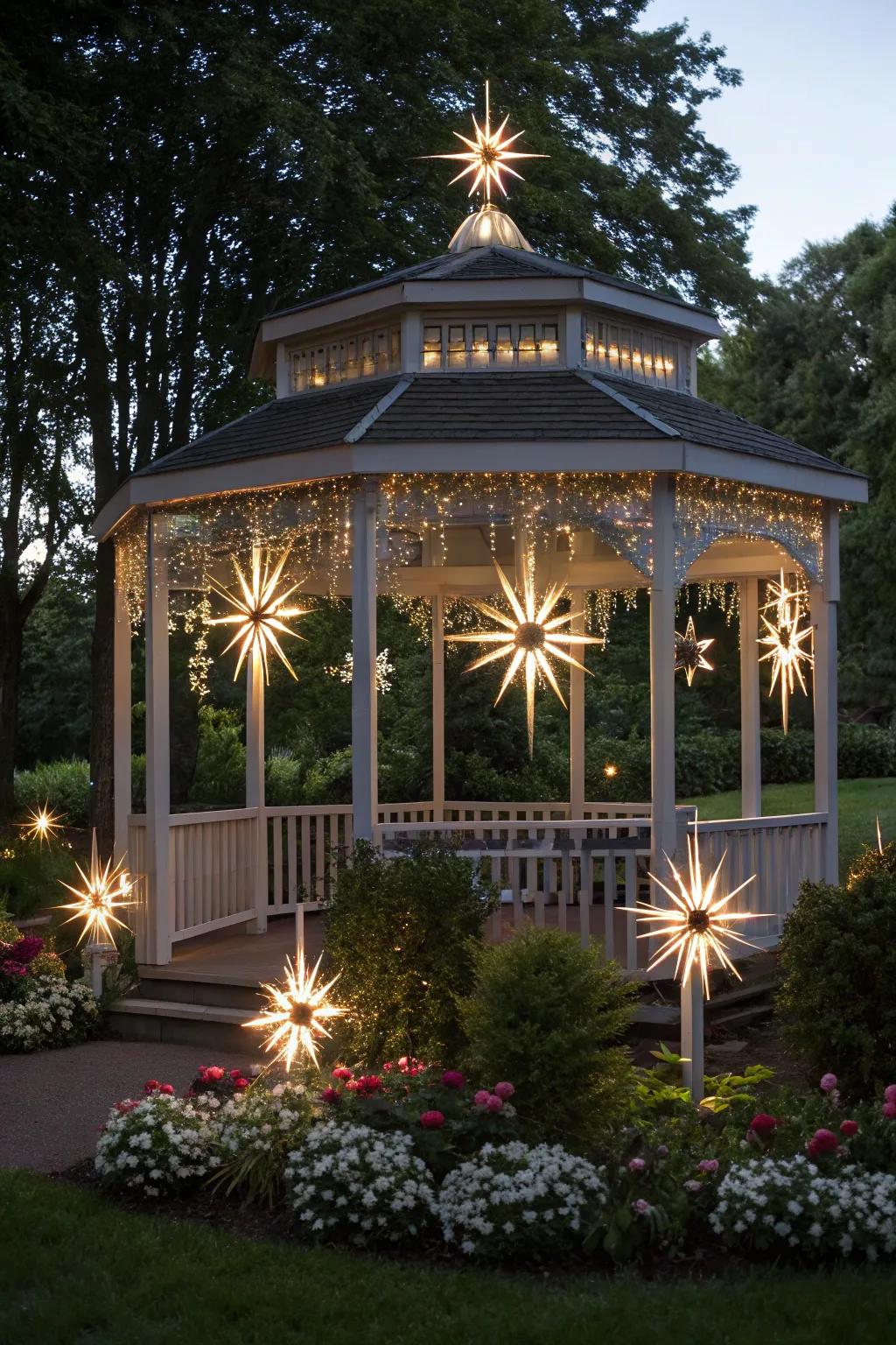 Burst lights deliver a modern and artistic accent.