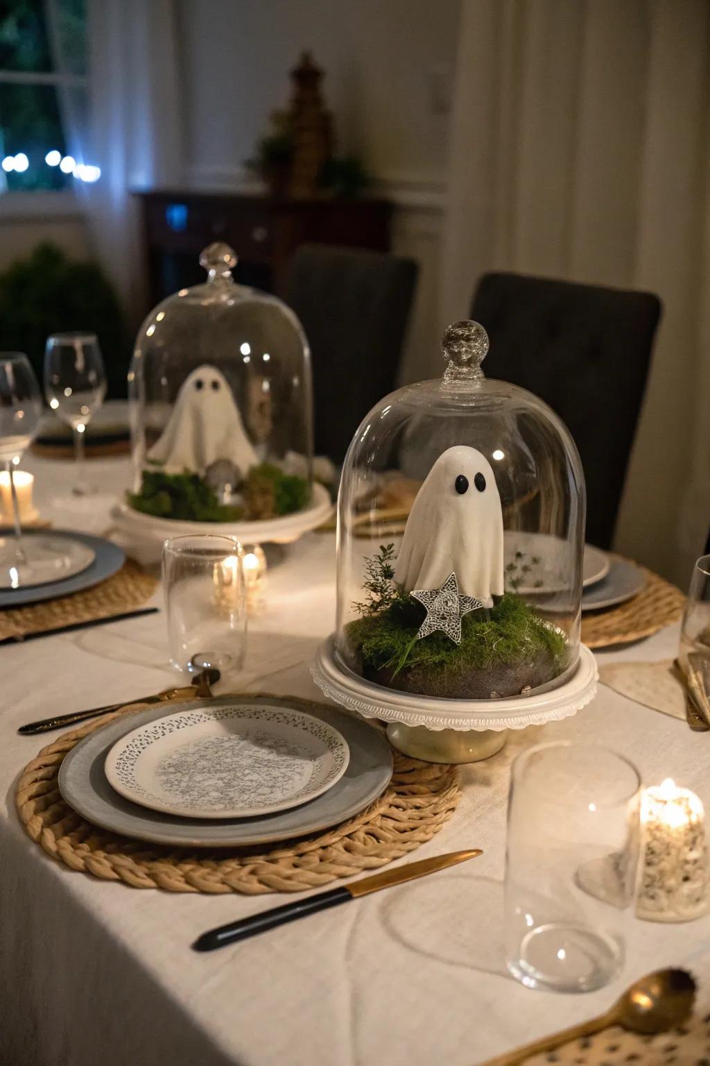 A spectral table décor is a stylish way to celebrate Halloween.