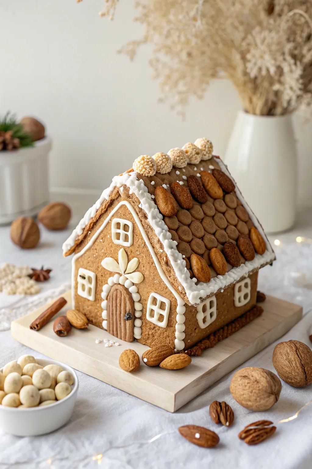 Discover the art of savory and sweet with this Nutty Gingerbread Home!