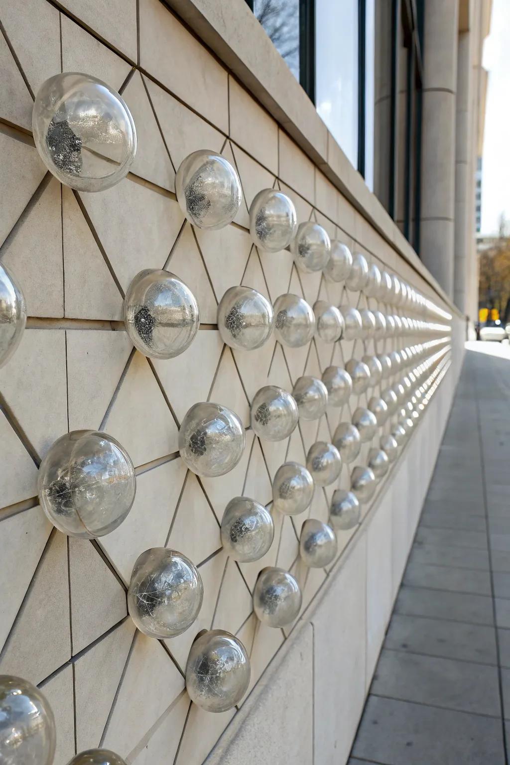 Achieve modern refinement through geometric glass orb art.