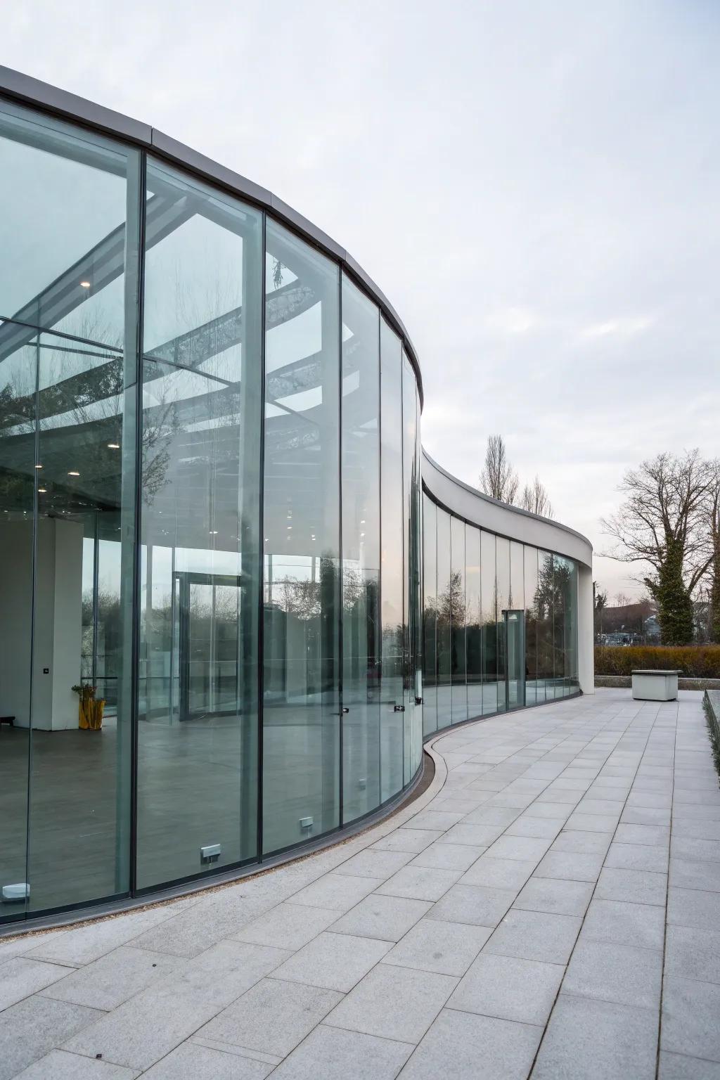 Arc transparency adds a singular impression to modern compositional design.