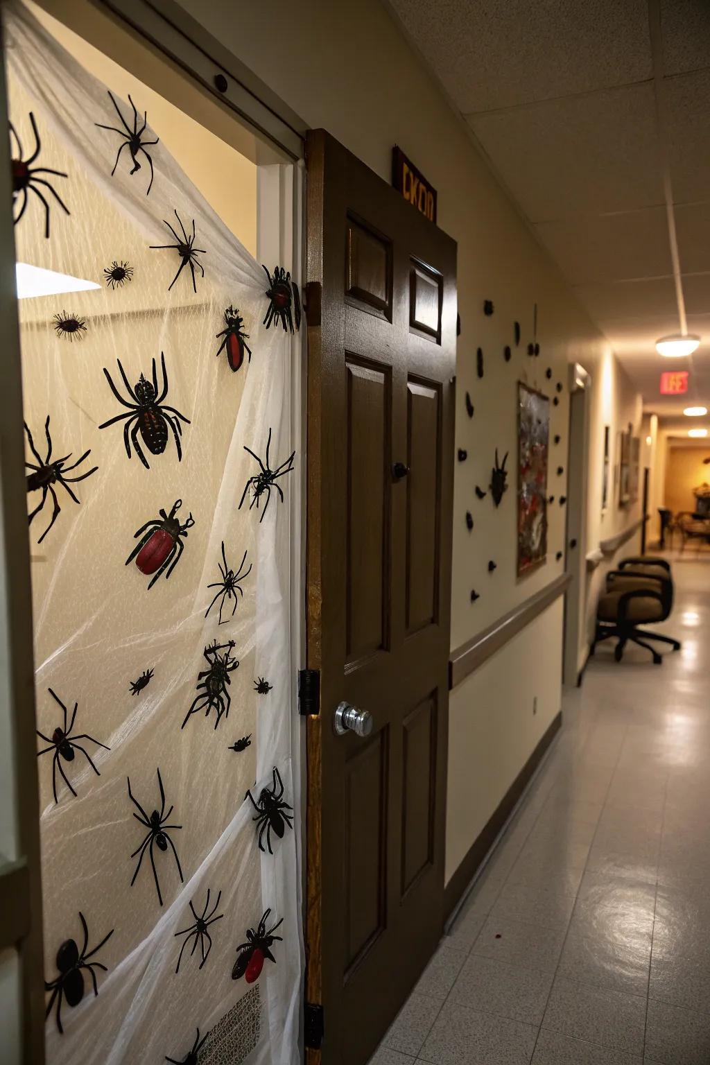 Creepy crawlies transform your doorway into an unsettling sight.
