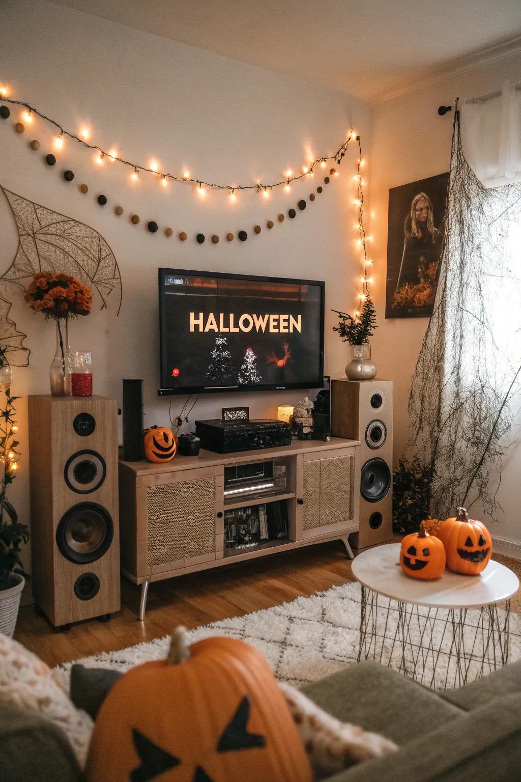 A Halloween playlist through spooky melodies establishes a hauntingly amusing mood
