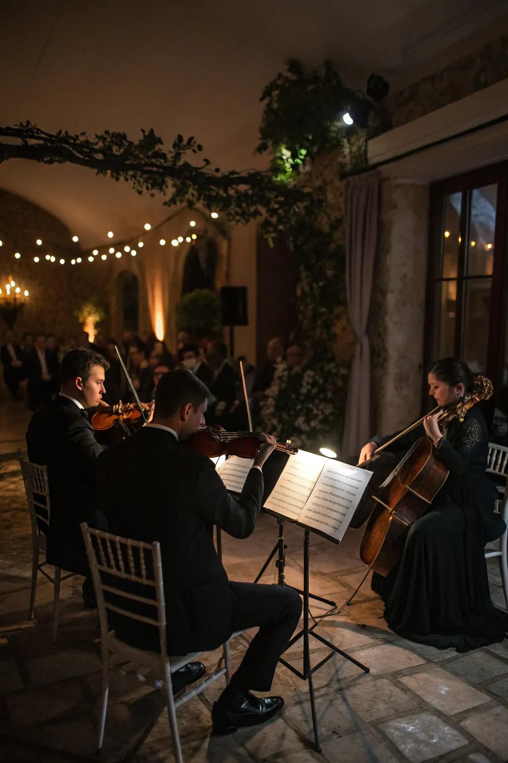 Mystical music improves the wedding atmosphere.