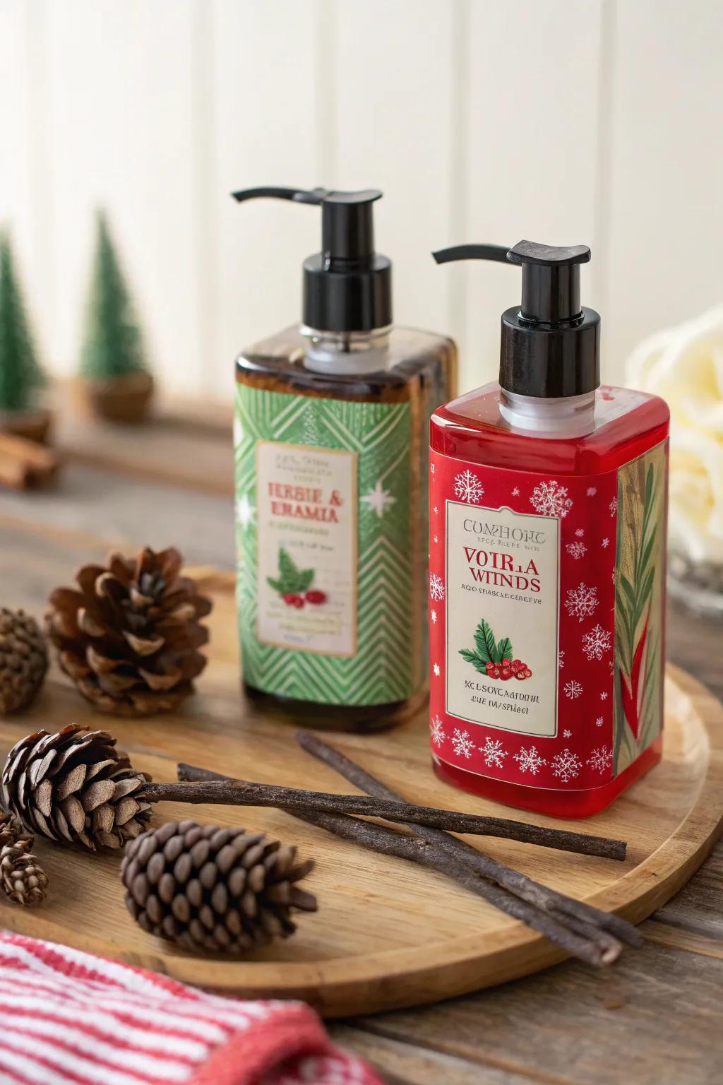 A delightful duo of Yuletide fragrant hand soaps