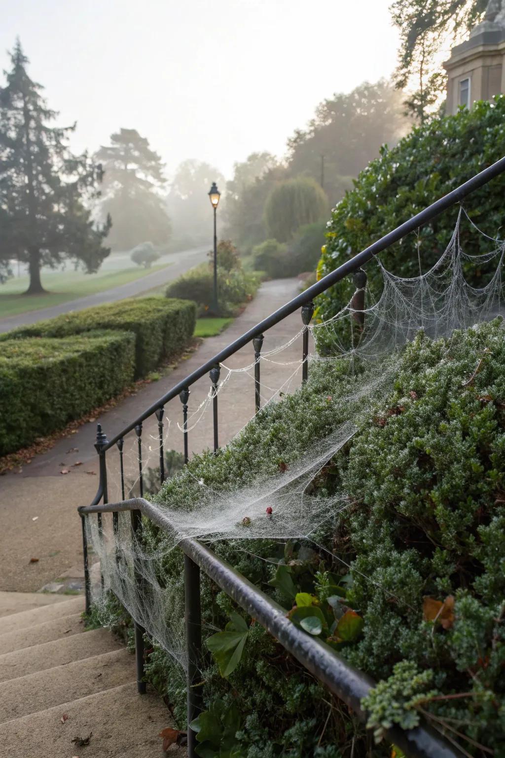 Strands and spiders bring a traditional haunted aesthetic to your outdoor decor.