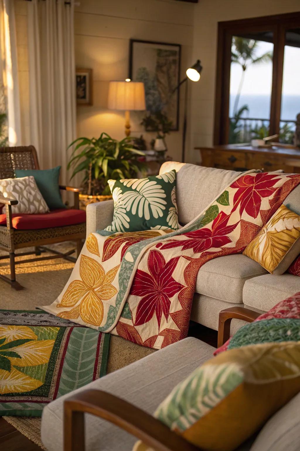 Quilt patterns offer a glimpse into Hawaiian cultural artistry.