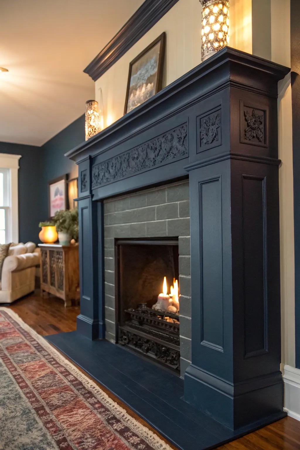 Dramatic paint colors can transform your hearth into a statement piece.