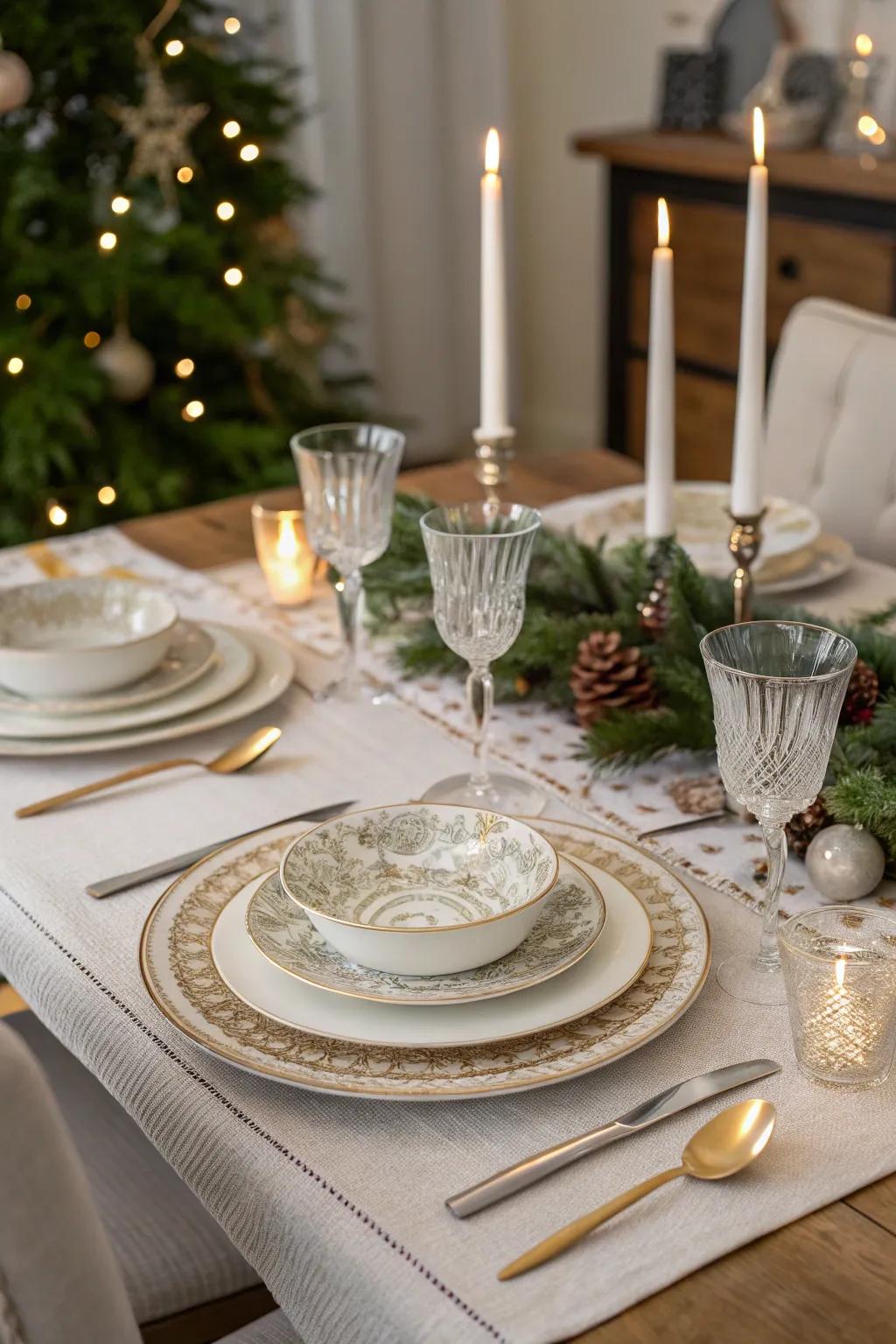 Harmonized tableware unifies the elements of your festive surface.