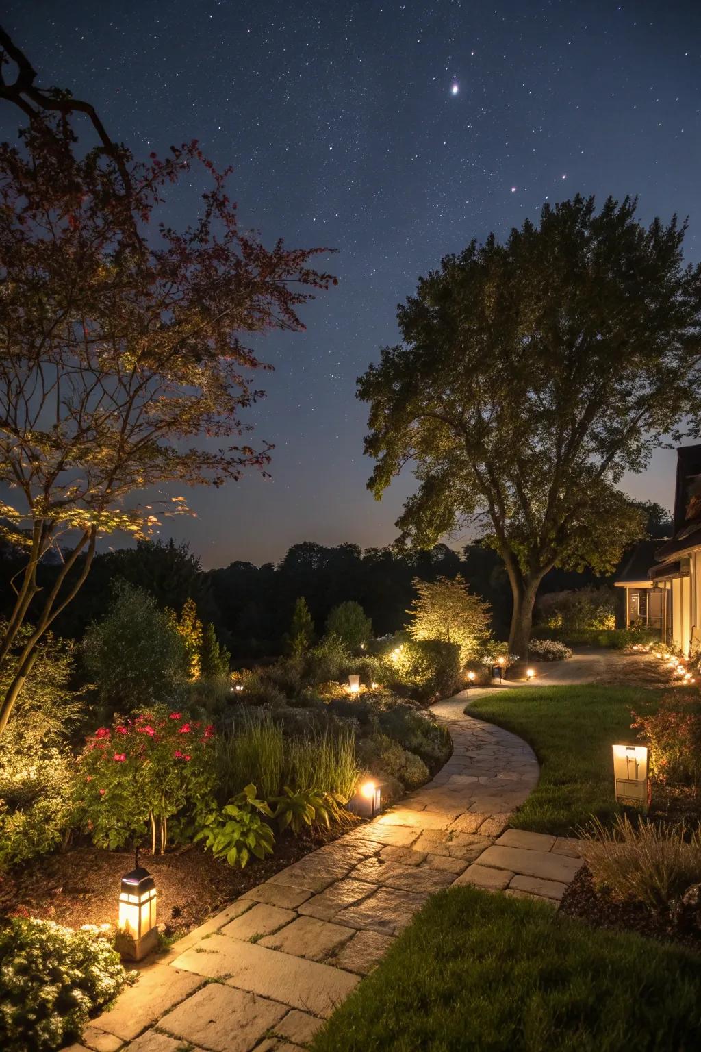 Transform your garden into a nighttime wonderland with smart lighting.