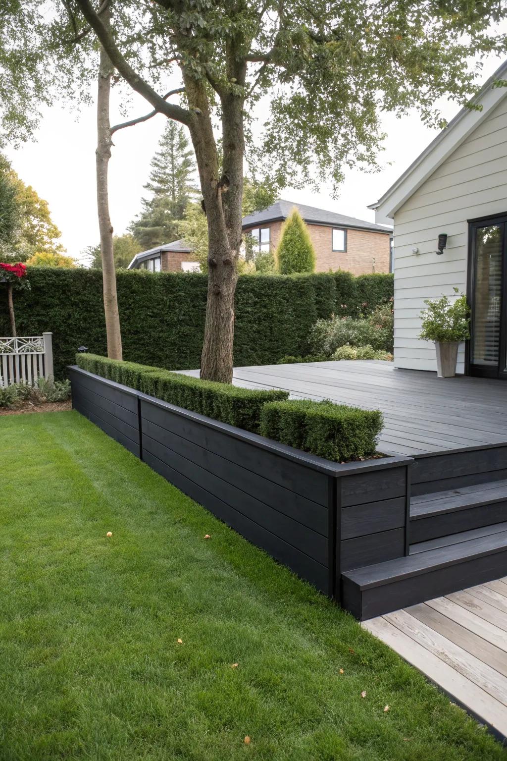 Strong sable skirting delivers a striking modern juxtaposition.