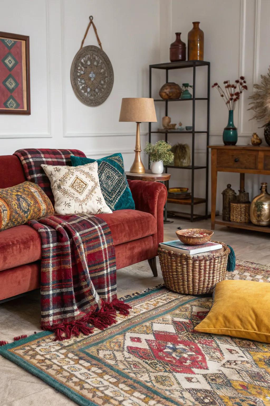 Blend designs and textures for a visually rich atmosphere.