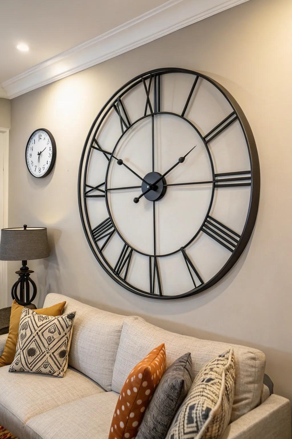 A wall clock adds appeal and practicality.