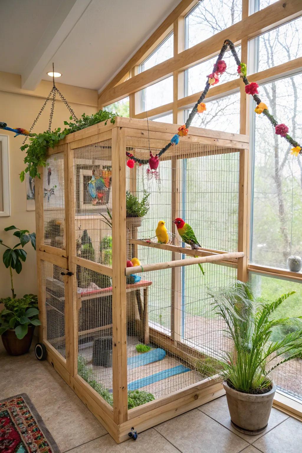 A bespoke self-made aviary that reflects personal creativity.