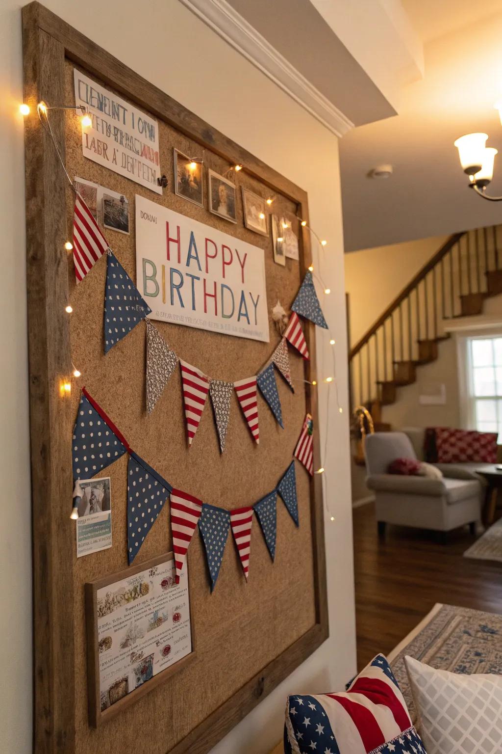 A vintage America-inspired birthday board, brimming with nostalgic appeal.