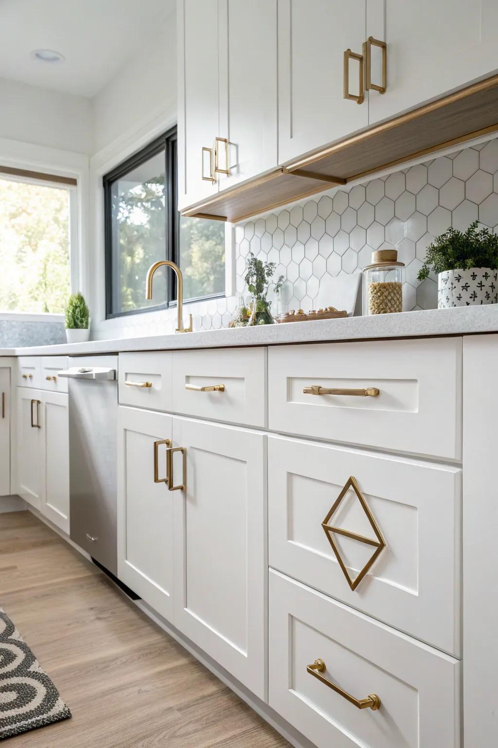 Artistic geometric fittings that add a modern twist to the kitchen.