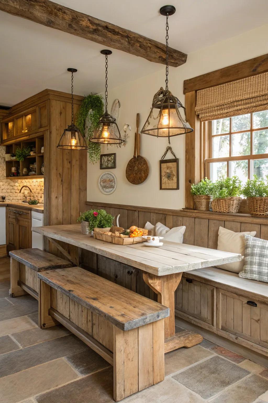 Recycled materials bring simple appeal to kitchen seating.