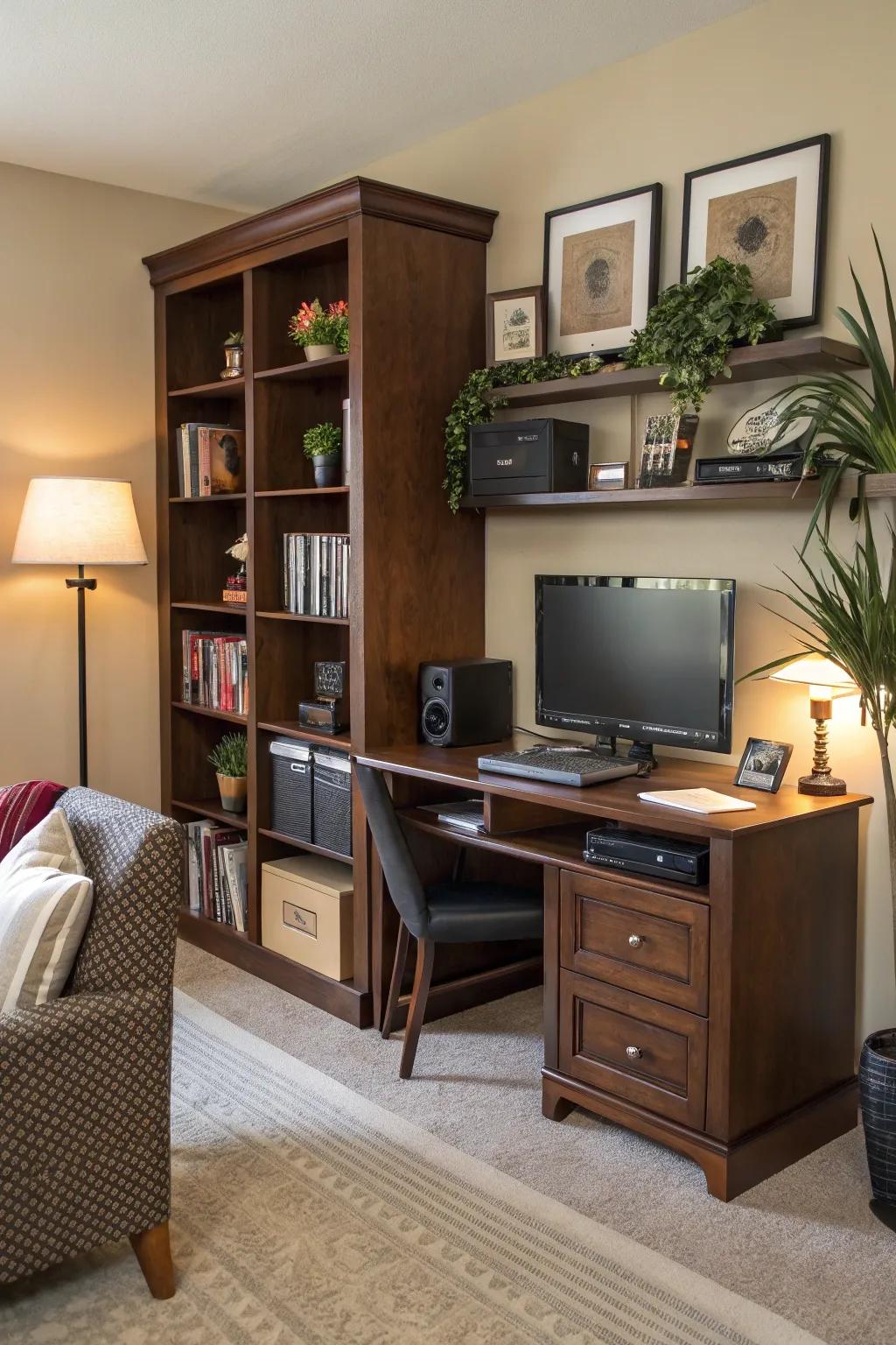Integrated furniture solutions maximize space and functionality.