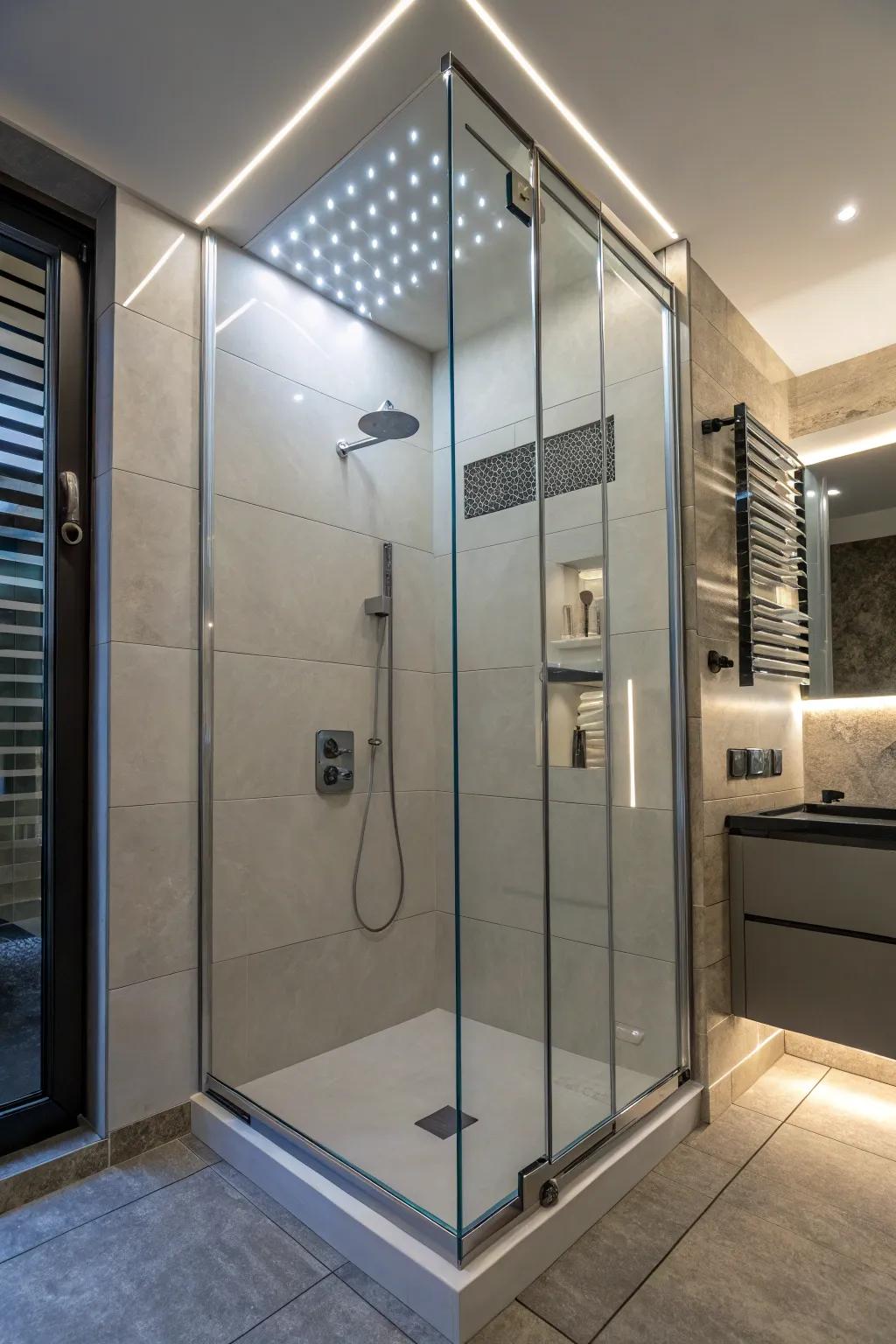 LED illumination boosts the atmosphere and draws attention to features.