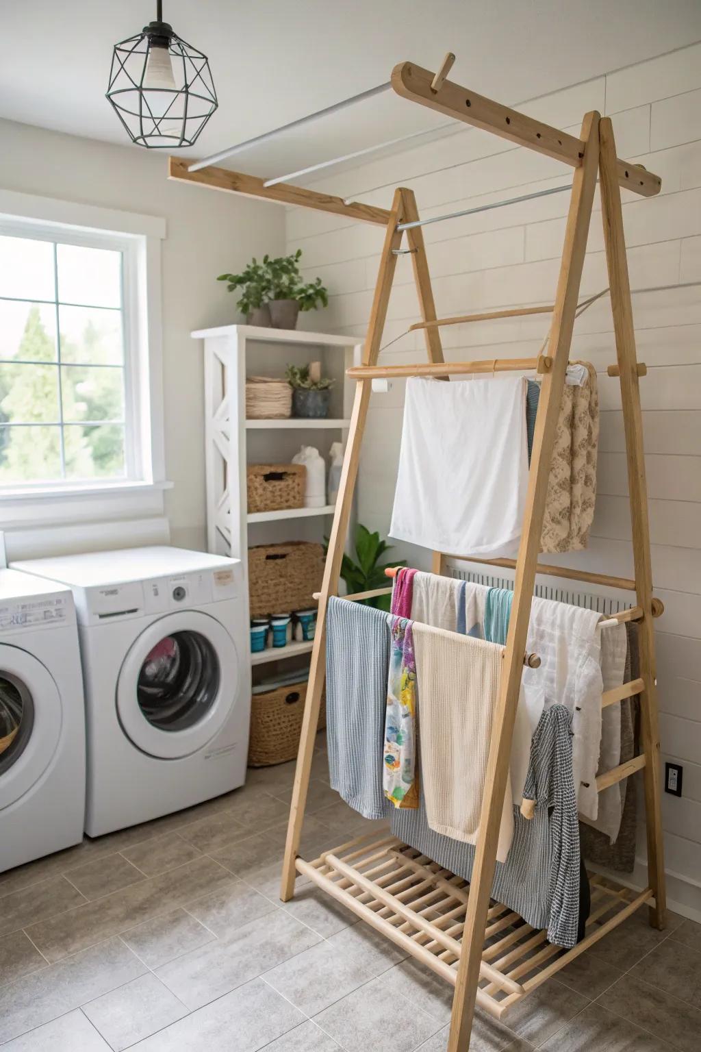 A home creation made to fit a laundry room.
