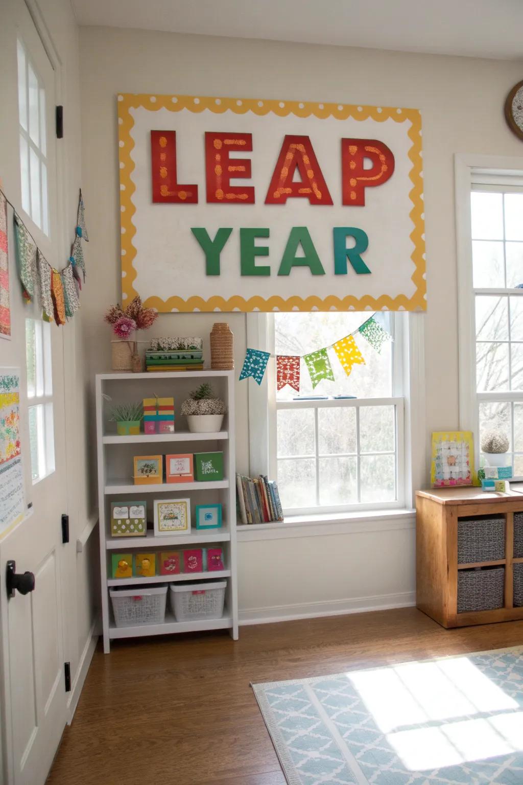 Artful Quadrennial Day signage appends a personalized accent to your decor.