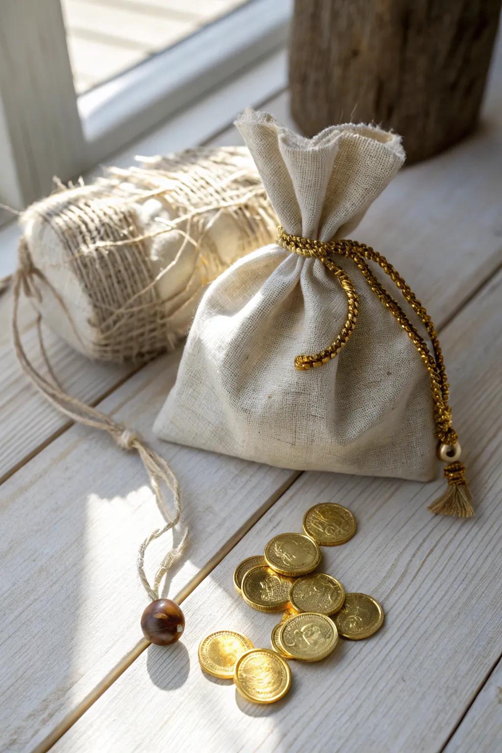 Fun and simple: Fill your party with joy with these gold coin sacks!