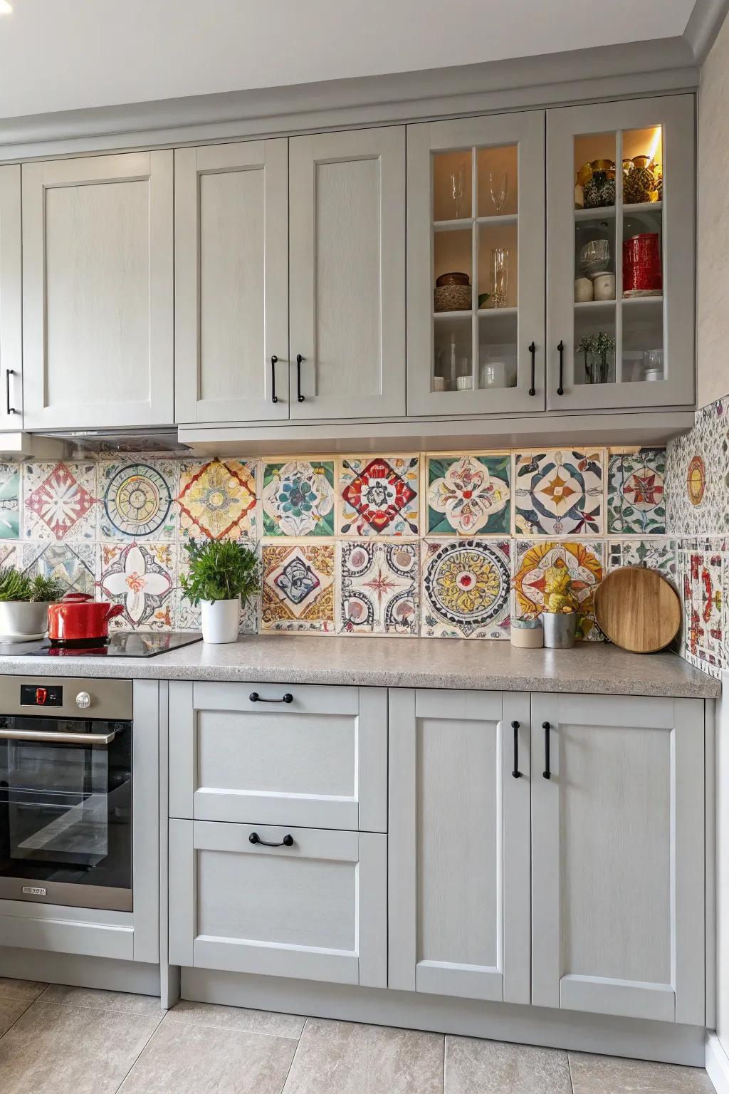 Patterned backdrops add vibrancy and interest.