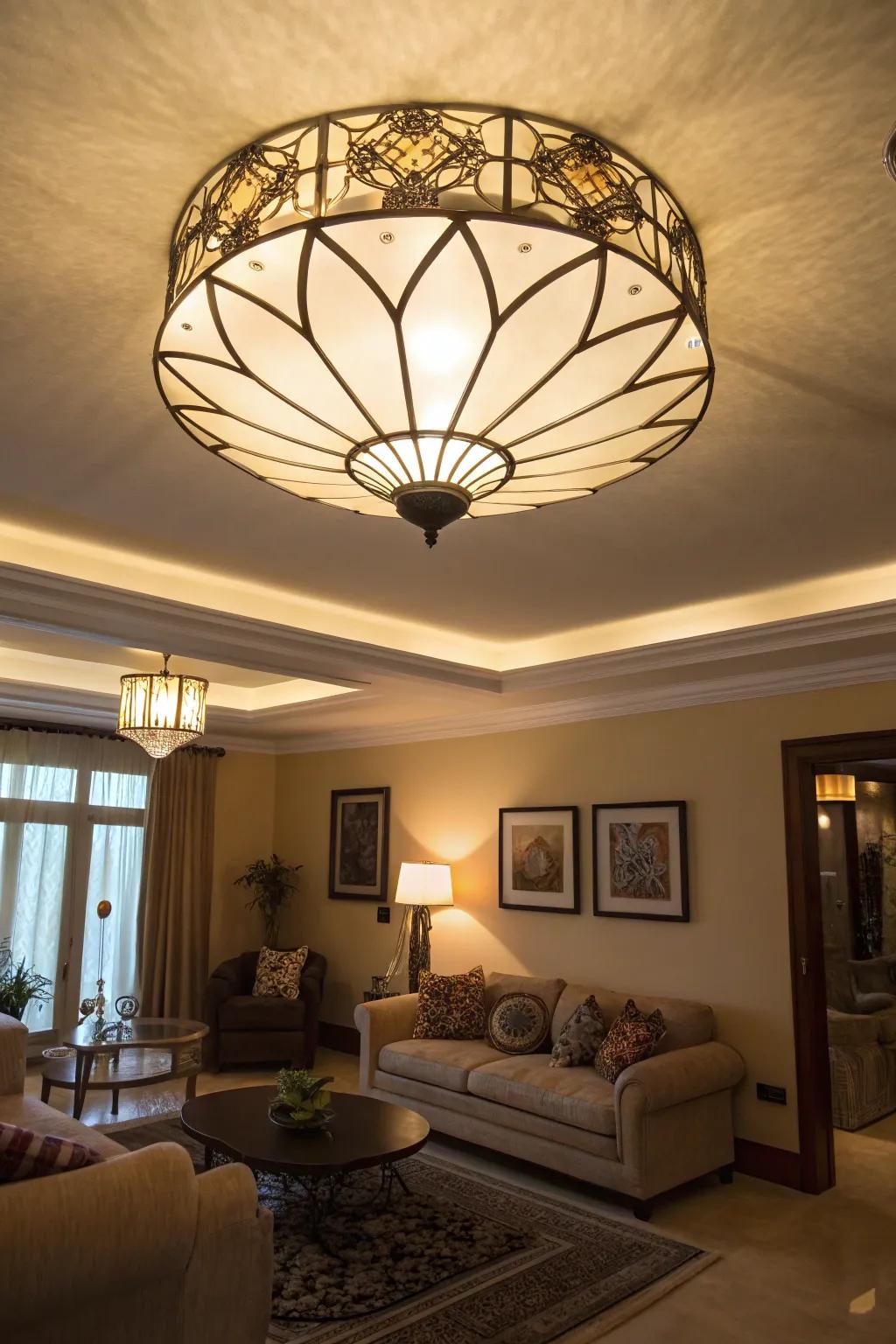 Carved lighting adds creative style to your décor.